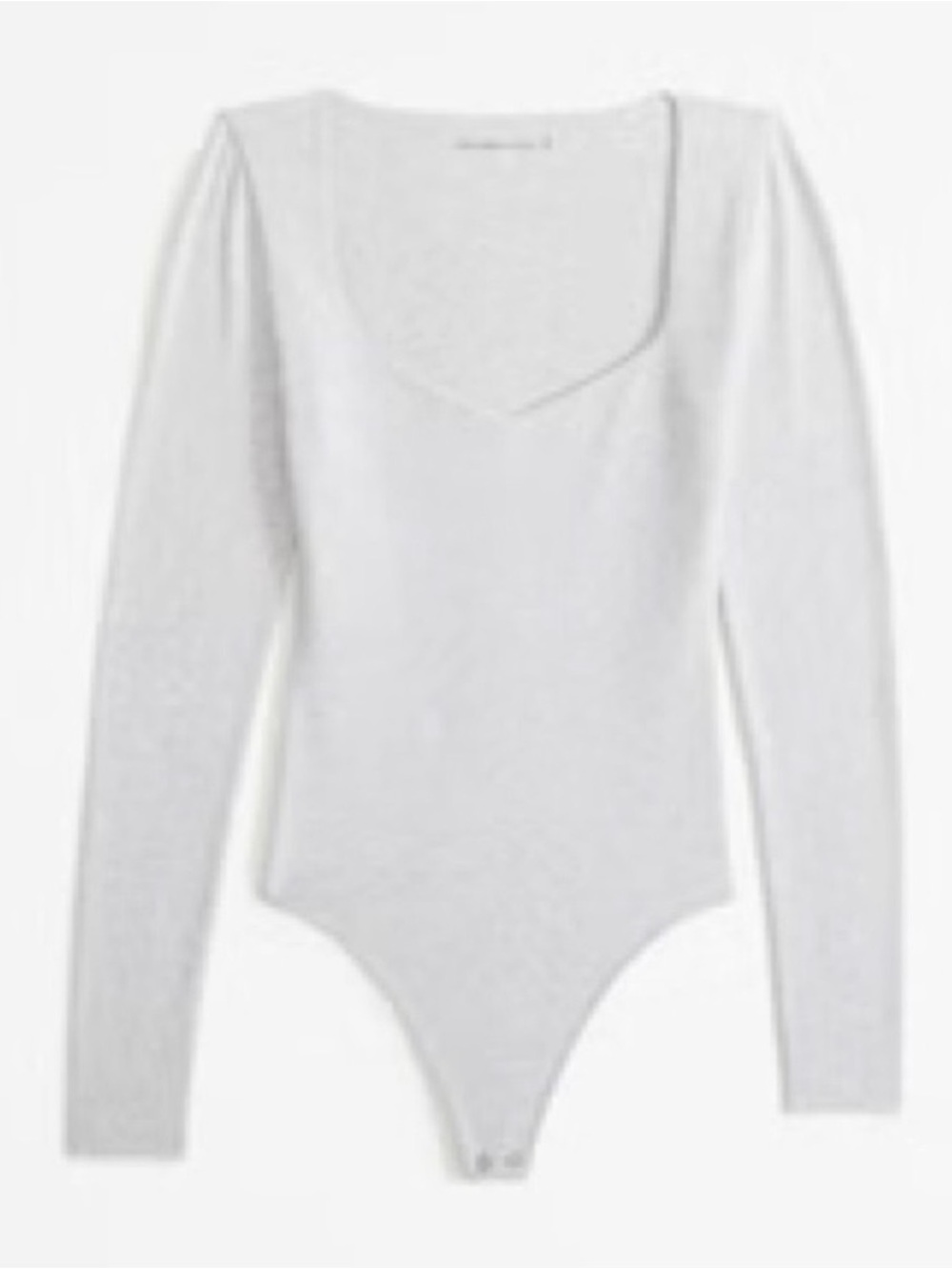 Abercrombie Long-Sleeve Sweetheart Bodysuit in Light Grey - Size Small